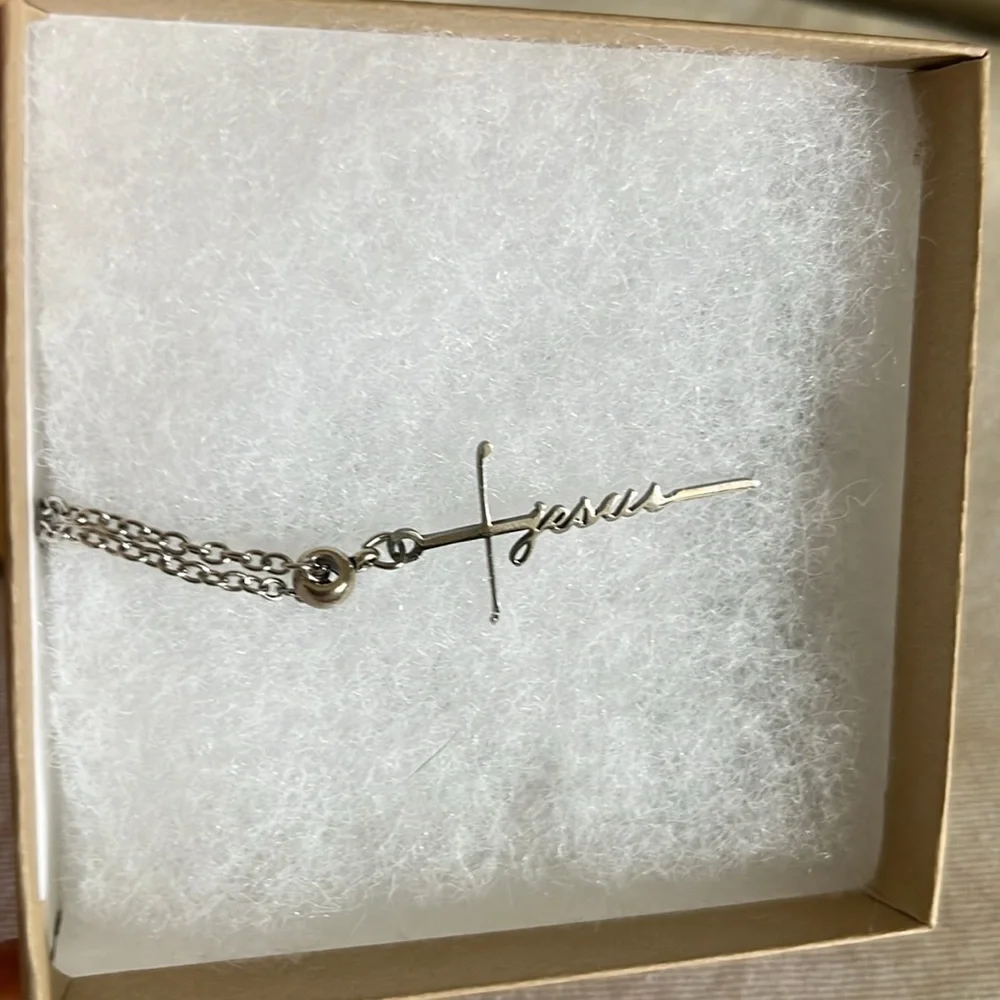 God Jesus Lord Cross Stainless Steel Necklace